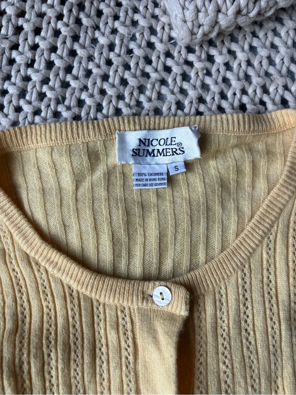 Butter Yellow Ribbed Button-Front Women's Cardigan - Picture 3 of 4